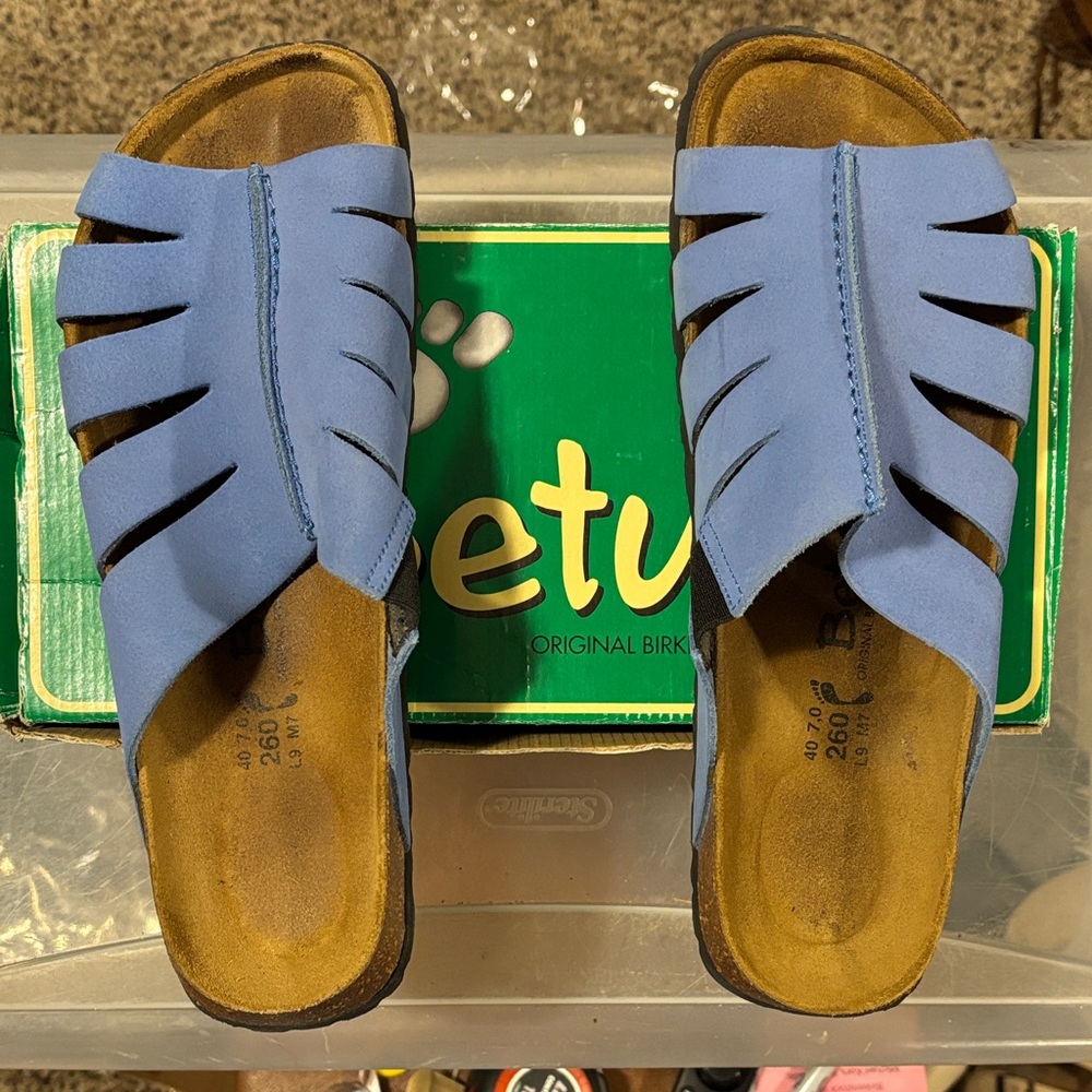 Women's Blue Slide Sandals - Comfortable Casual Slip-On